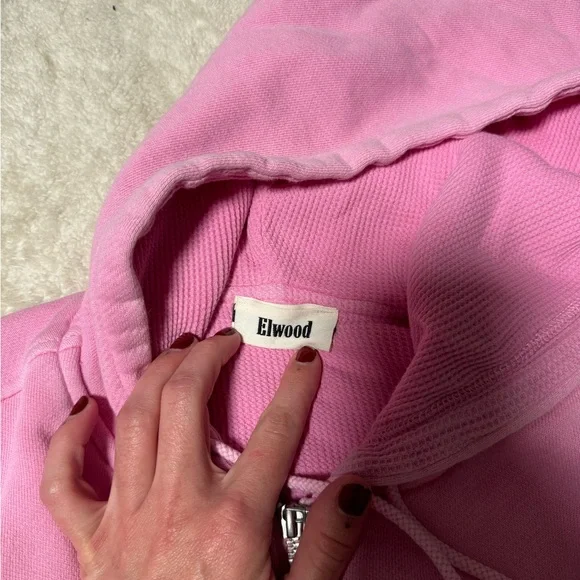 Elwood babydoll crop vintage pink hoodie - Picture 4 of 6